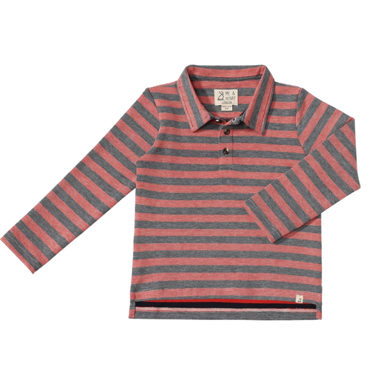 Midway Red and Navy Stripe Polo