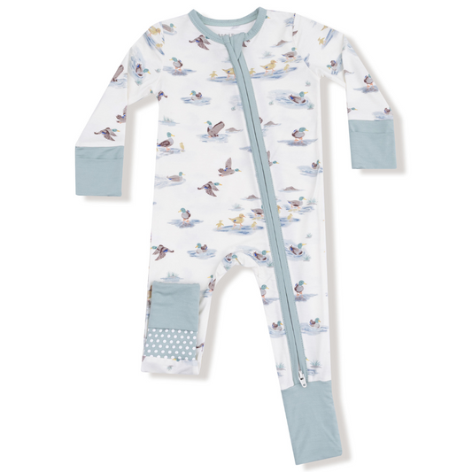 Migrating Mallards - 2 Way Zipper Bamboo Romper