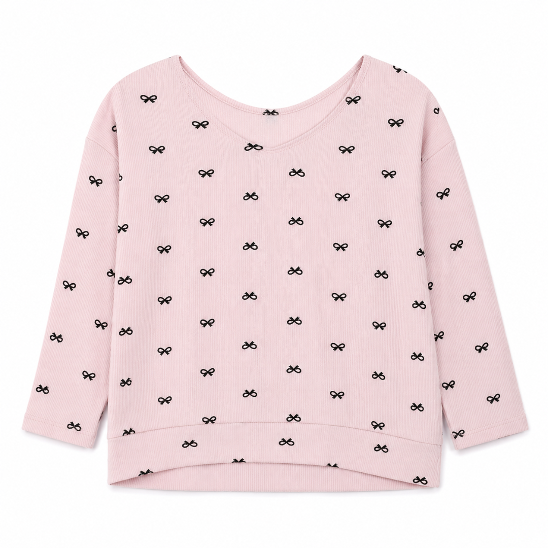 Pink Kirsten Black Bow Sweater