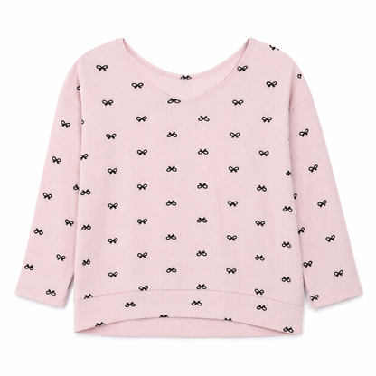 Pink Kirsten Black Bow Sweater