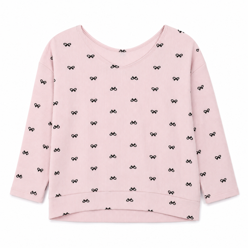 Pink Kirsten Black Bow Sweater