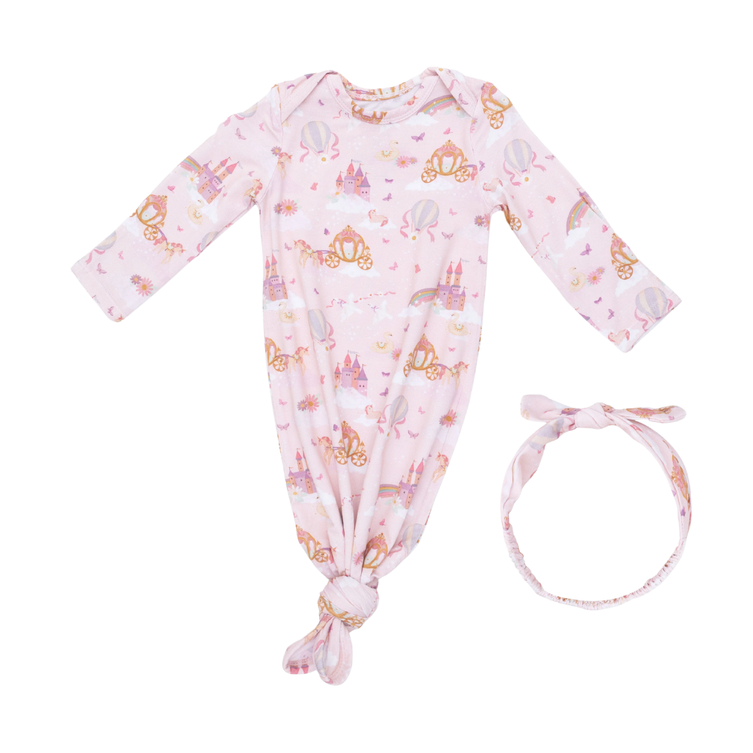 Princess, Unicorns, & Castle Knotted Gown Set