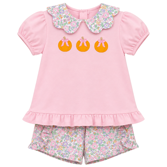 Pumpkin Floral Short Set