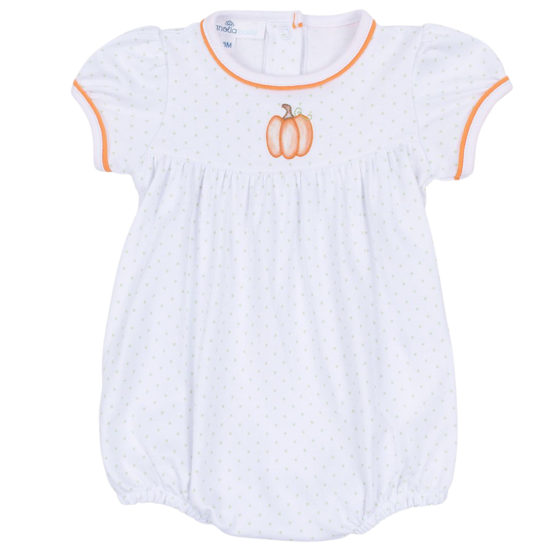 Pumpkin Polka Dot Ruffle Bubble