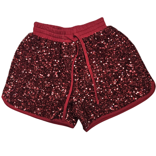 Red Sequin Shorts