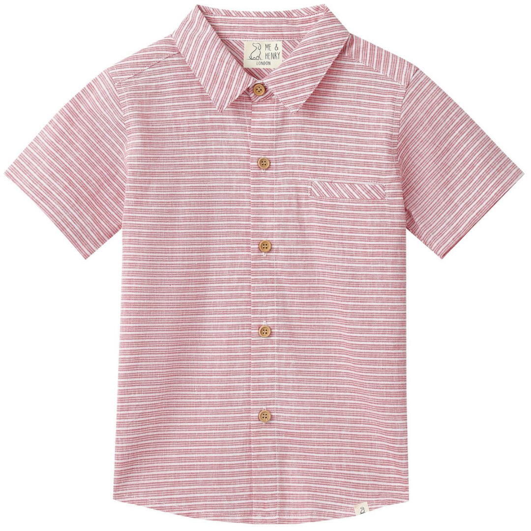 Newport Woven Red Stripe Polo