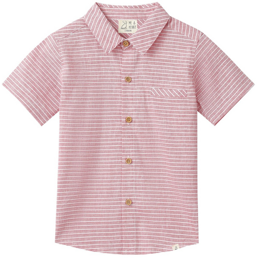 Newport Woven Red Stripe Polo