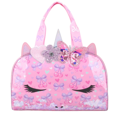 Unicorn Confetti Bow Duffle Bag