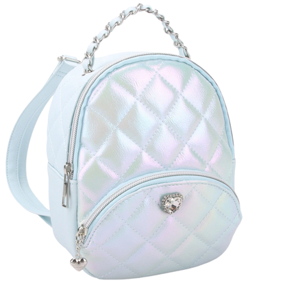 Iridescent Quilted Mini Backpack