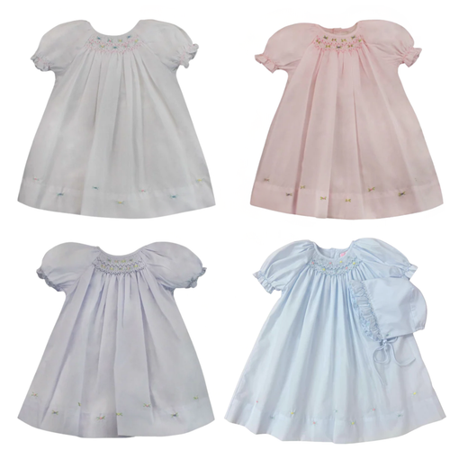 Basic Smocked Dress with Hemline Roses