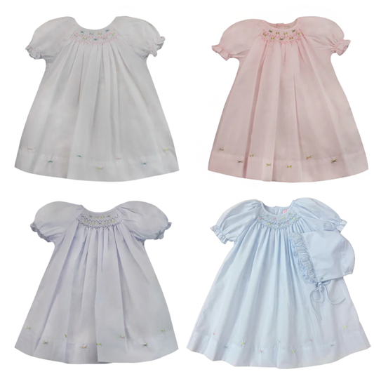 Basic Smocked Dress with Hemline Roses