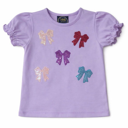 Sparkly Bow Applique Shirt