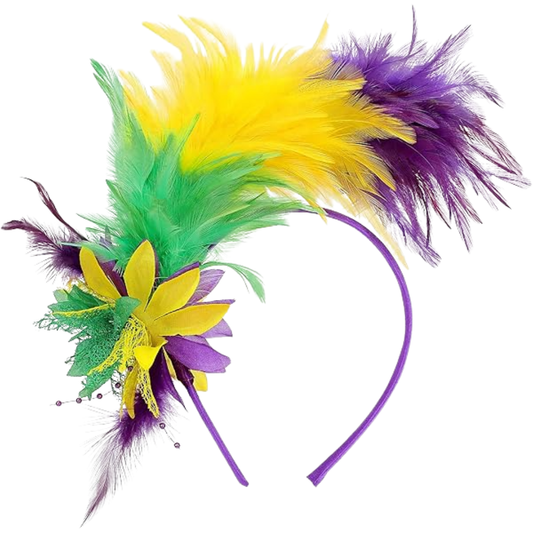 Feather Mardi Gras Headband