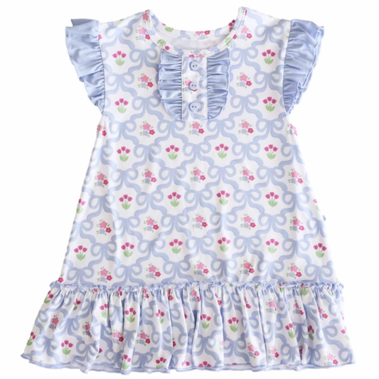 Tied in Tulips Flutter Sleeve Nightgown