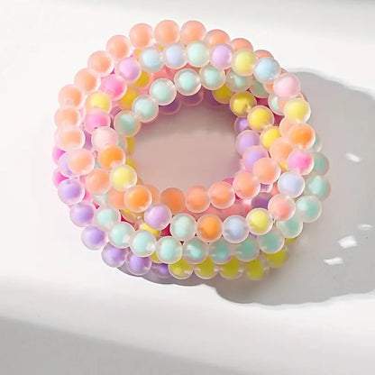 7 Piece Pastel Translucent Bracelet Set