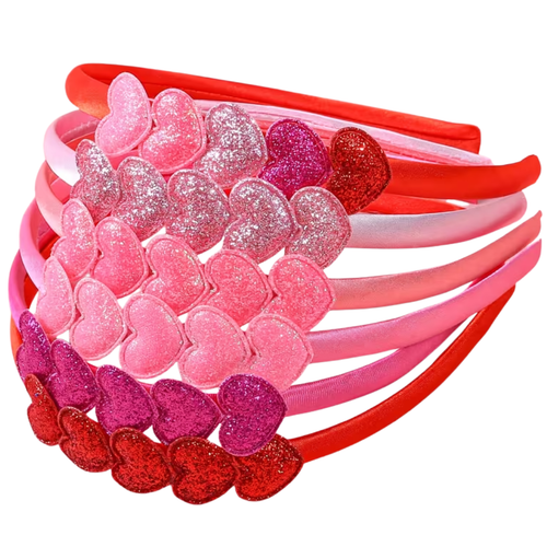 Puffy Heart Satin and Sparkle Headband