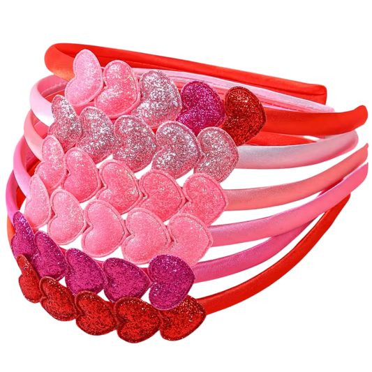 Puffy Heart Satin and Sparkle Headband