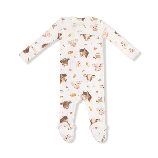 Vintage Baby Farm Animals - Footie