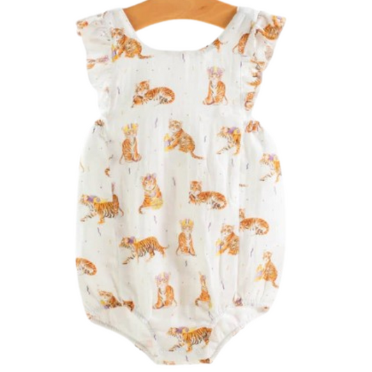 LSU Most Valuable Cub Organic Muslin Sunsuit