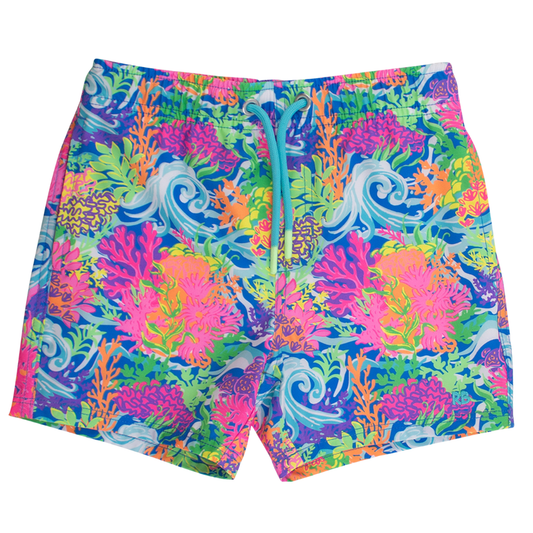 Ocean Coral Stretch Swim Trunks