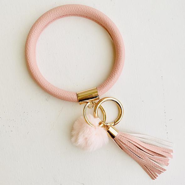 Bangle Key Chain with Pom (8 Color Options)