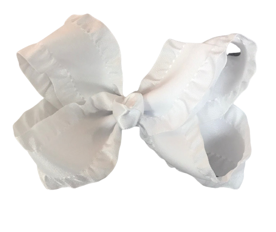 Solid Ruffle Ribbon Bow (More Colors Available)