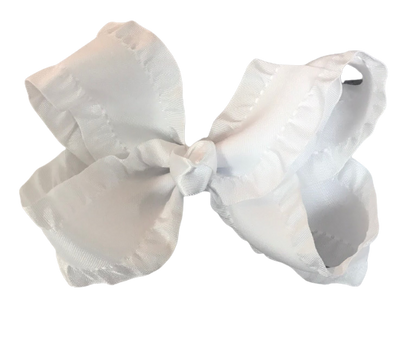 Solid Ruffle Ribbon Bow (More Colors Available)